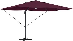 vidaXL Umbrelă de soare Roșu Bordeaux 351 x 250 x 253 cm