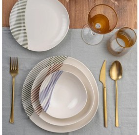 Set de veselă, 24 piese, porțelan multicolor