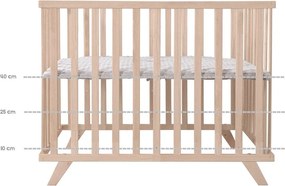 Țarc pentru copii în culoare naturală din lemn de fag cu înălțime reglabilă 75x100 cm Lil Planet – Roba