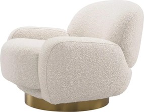 Fotoliu pivotant design elegant LUX Udine, boucle crem 116333 HZ