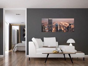 Tabloul cu metropolă luminată (120x50 cm)