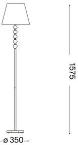 Lampadar de cristal Ideal Lux QUEEN 1xE27/60W/230V auriu