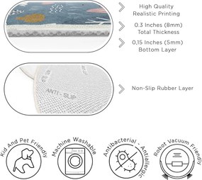 Covor pentru copii albastru lavabil ø120 cm Forest Land – Mila Home