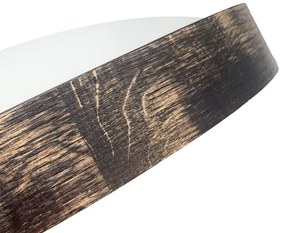 Plafonieră OAK SMOKY SLIM, Ø 37 cm, 2xE27, 15W, 230V, stejar/maro închis