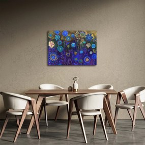 Tablou - Flori albastru închis (70x50 cm)