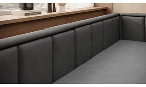 Canapea gri închis extensibilă/cu spațiu de depozitare cu tapițerie din chenille 214 cm Fulgeo – ELTAP