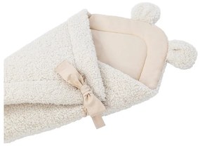 Păturică de înfășat crem din sherpa 35x65 cm – Meowbaby