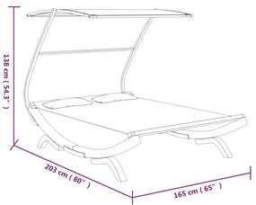 Hamac cu baldachin, antracit, 165x198x140 cm, lemn masiv curbat Antracit, 165 x 203 x 138 cm