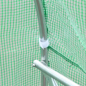 Outsunny Seră de exterior - Seră tip tunel 6x3x2 m, seră mare de grădină cu 12 ferestre și ușă rulabilă cu fermoar, cadru din metal pentru cultivarea plantelor, verde | Aosom Romania