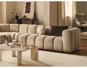 Colțar modular bej cu tapițerie din chenille Lupine – Micadoni