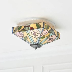 Endon 70699 - Plafonieră Tiffany WILLOW 2xE27/60W/230V 35x35 cm