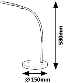 Veioza / Lampa LED de birou reglabila Timothy alb/rosu