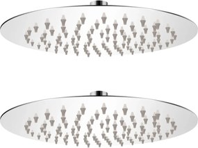 vidaXL Cap de duș tip ploaie, 2 buc., Ø 20 cm, oțel inoxidabil