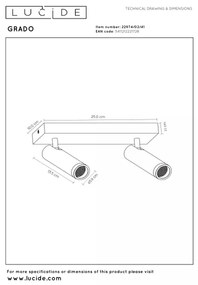 Lucide 22974/02/41 - Spot GRADO, 2x GU10, 8W, 230V, bej