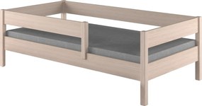 Pat pentru copii cu barieră, stejar albit, 90x200, MIX