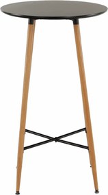 Masă de bar, negru/stejar, diametru 60 cm, IMAM