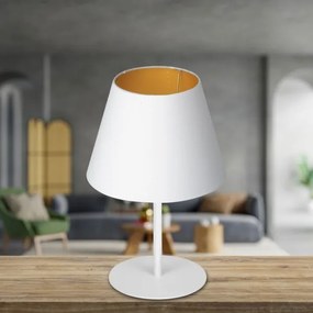 Lampă de masă ARDEN 1xE27/60W/230V d. 20 cm albă/aurie