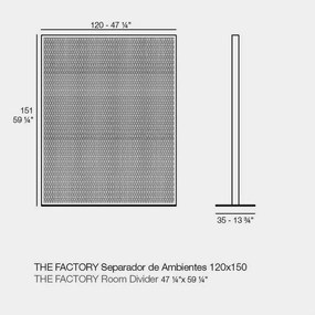 Separator zona design decorativ modern exterior / interior THE FACTORY 120x150cm - Vondom