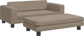 vidaXL Pat pentru câini cu extensie cappuccino 100x50x30 cm piele eco