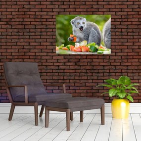 Tablou pe sticlă cu lemur (70x50 cm)