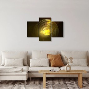 Tabloul cu spirala abstractă în galben (90x60 cm)