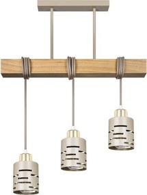 Lustru suspendat pe cablu ELEN 3xE27/35W/230V bej/auriu/maro
