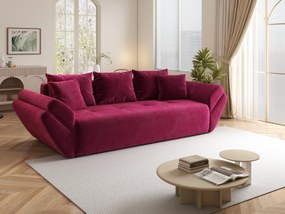 Canapea extensibilă dumonde cu ladă de depozitare si sezut confortabil din spuma high-density, Berlin Zoom Red 250x100 cm