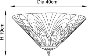 Endon 70241 - Plafonieră Tiffany HECTOR 2xE27/60W/230V Ø 40 cm