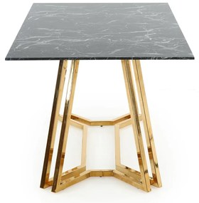 Masă de sufragerie Kamoni (marmură neagră + auriu) (pentru 6 persoane). 1028076