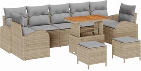 vidaXL Set de canapele pentru grădină 10 pcs Beige și gri deschis