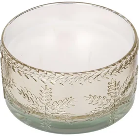 Lumânare în sticlă Glass snowflake 350 g, auriu, 15 x 8 cm