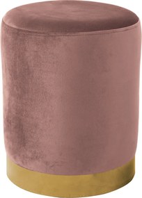 Taburet, catifea Velvet roz/crom auriu, ALAZ