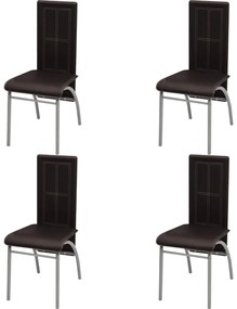 242923 vidaXL Scaune de bucătărie, 4 buc. maro, piele ecologică