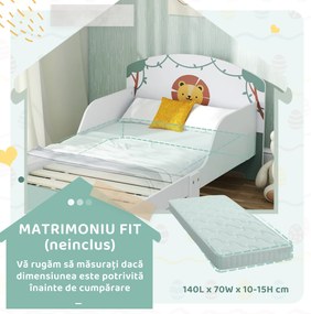 AIYAPLAY Pat pentru Copii cu Spațiu de Depozitare și Design Leu, 3-8 Ani | Aosom Romania