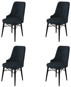Set de scaune de sufragerie Pare Anthracite andBlack, 4 bucăți, 4 buc