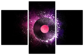 Tablou - Disc de vinil roz-violet (90x60 cm)