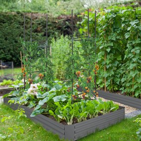 Outsunny Pat de grădină jardinieră rectangular din metal cu tuteuri pentru roșii și plante cățărătoare 180 x 90 x 29,5 cm | Aosom Romania
