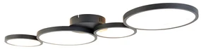 Plafoniera neagră cu LED integrat, dimmer cu 3 trepte, 4 lumini - Lupolo