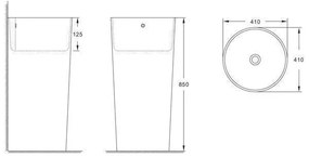 Lavoar stativ, Fluminia, Athos, rotund, 40 cm, alb