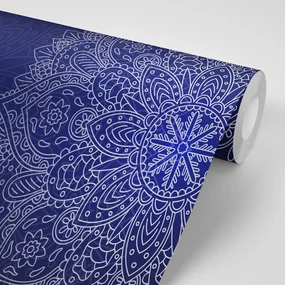 Tapet Mandala albastru închis