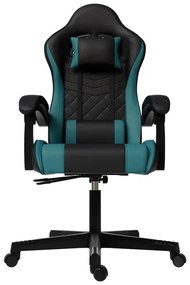 Juskys Scaun de birou HyperSeat - negru/turcoaz