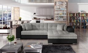 Coltar tapitat, extensibil, 295x80x195 cm, Sorento R01, Eltap (Culoare: Gri pepit / Alb)