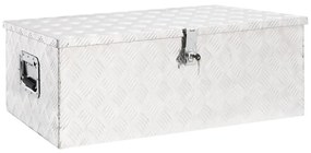 vidaXL Cutie de depozitare, argintiu, 90x47x33,5 cm, aluminiu