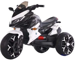 Motocicleta electrica cu 2 motoare, pentru copii, 2-10 ani, Alb- ME-21