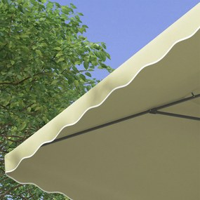 Outsunny Umbrelă Suspendată cu Copertină Dublă, Deschidere cu Manivelă, Bază în Cruce şi Falduri, 2.5x2.5 m, Bej | Aosom Romania
