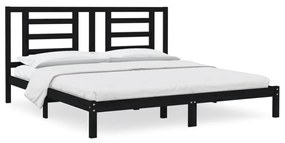 3104372 vidaXL Cadru de pat, negru, 200x200 cm, lemn masiv de pin