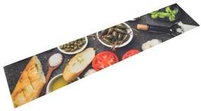 vidaXL Covor de bucătărie lavabil Wine &amp; Dinner, 60x300 cm, catifea