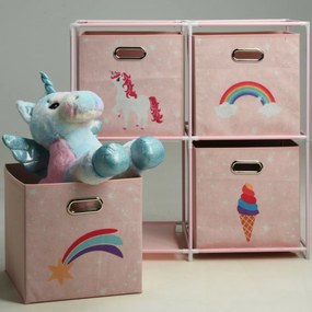 Dulap pentru copii Storage Solutions cu 4cutii de depozitare, 68 x 35 x 70 cm