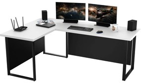 Masă PC de colț Vintid (Alb + Negru). 1054975