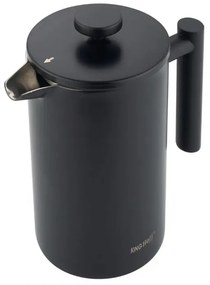 Presă franceză pentru cafea/ceai Kinghoff KH 1996, 1 l, Oțel inoxidabil, Pereți dubli, Negru
